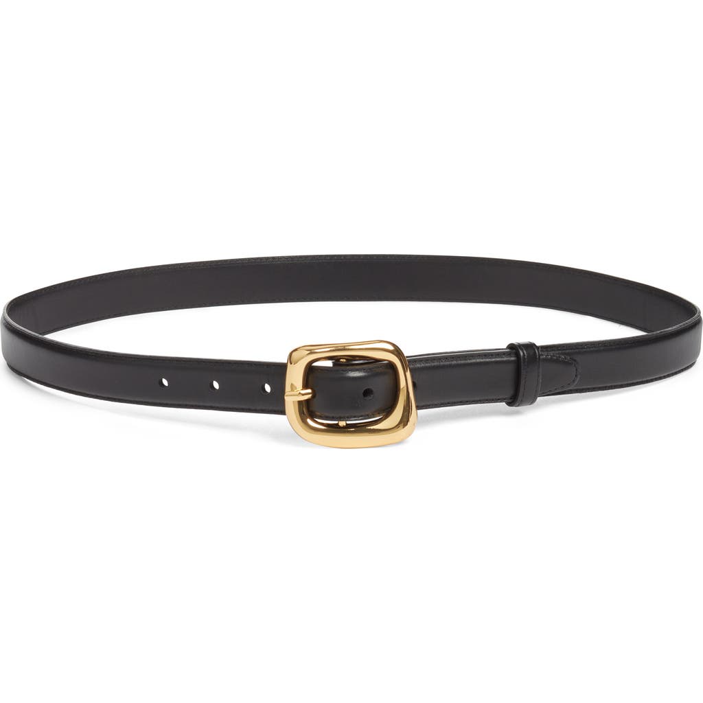 Frame The Organic Buckle Leather Belt In Black