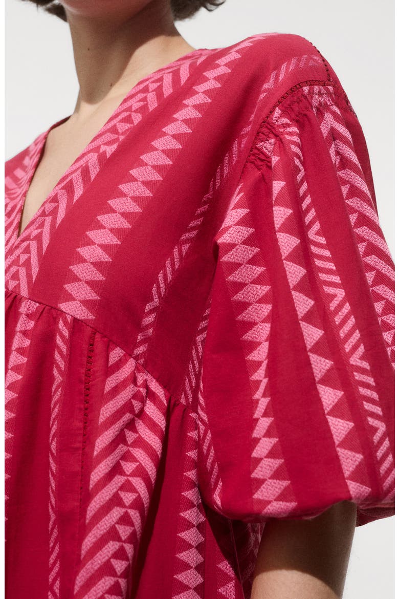 Geometric Print Dress, Alternate, color, FUCHSIA