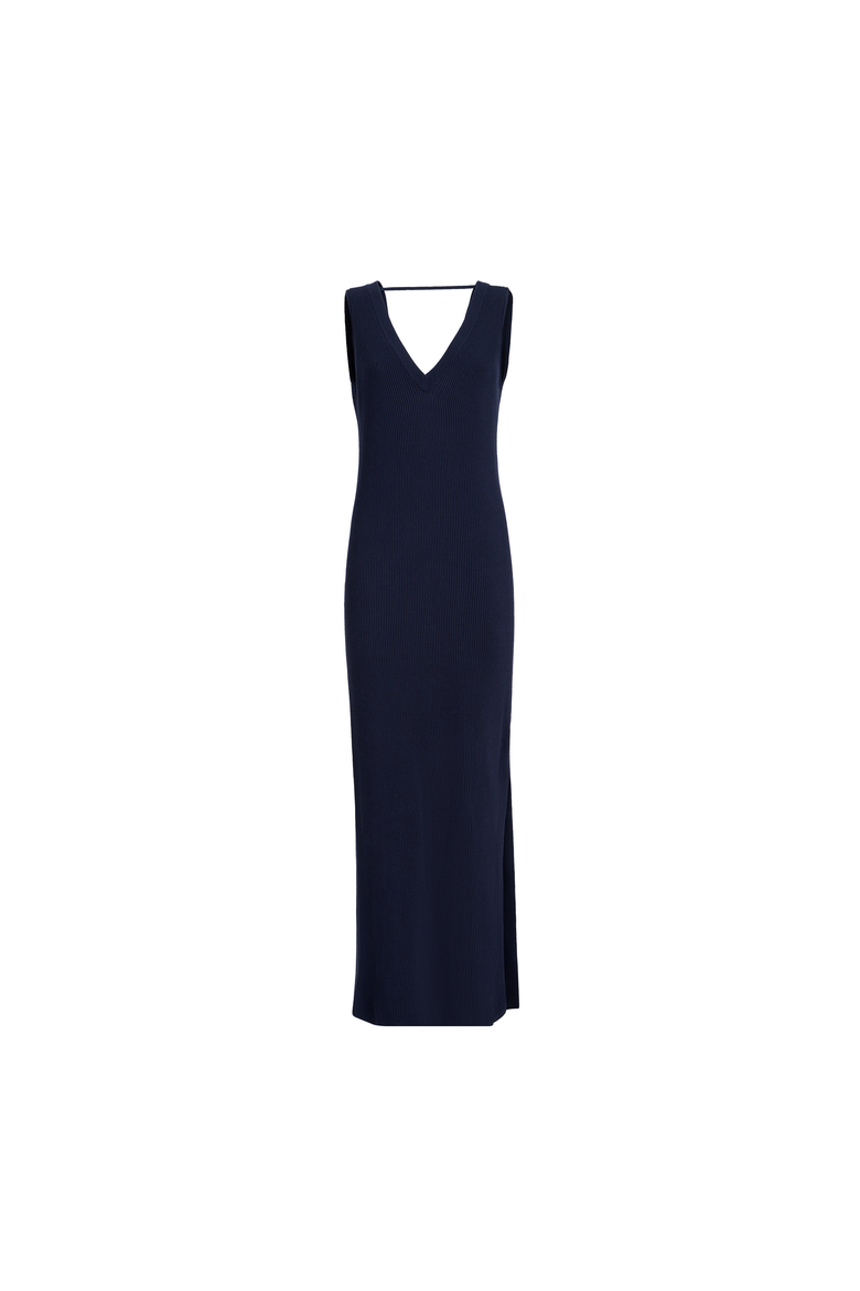 Rib knit dress, Alternate, color, Blue