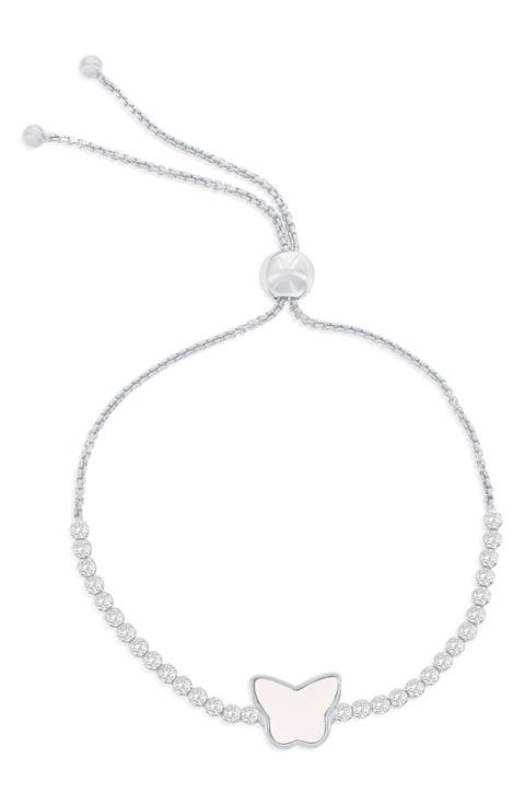 Butterfly Mother-of-Pearl & Cubic Zirconia Slider Bracelet