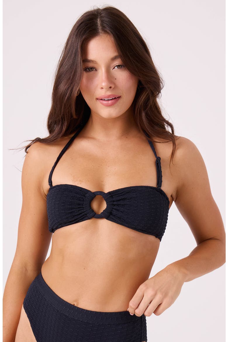 Haleiwa Bandeau Bikini Top, Alternate, color, ANTHRACITE