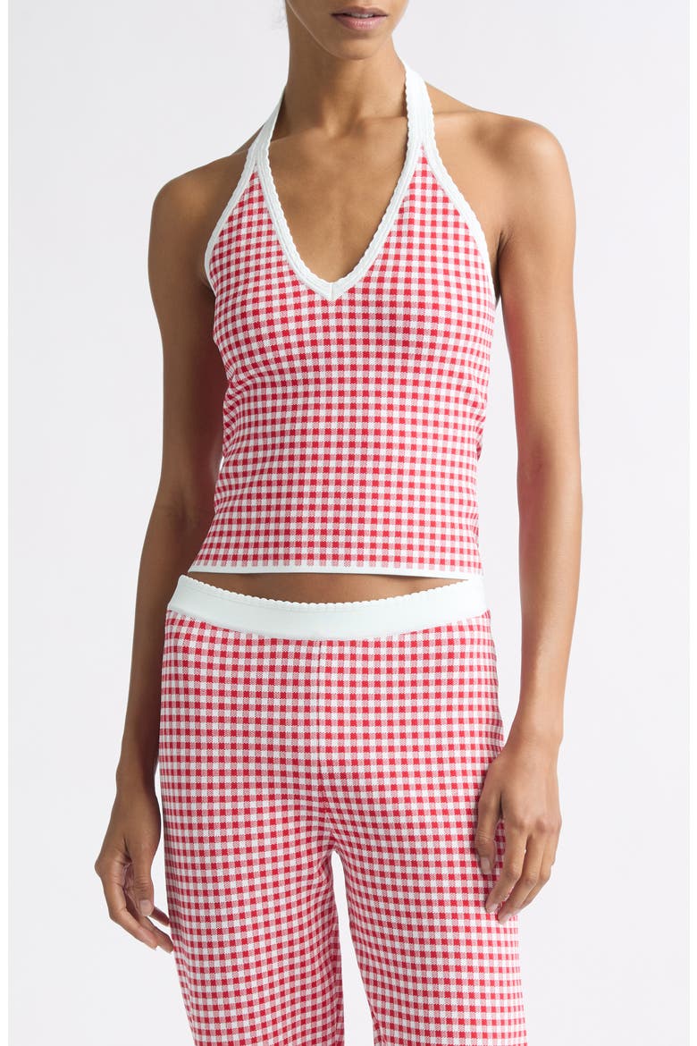 Micah Halter Top, Main, color, RED GINGHAM