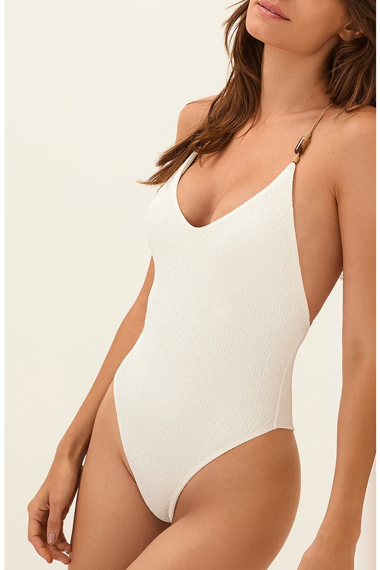Firenze Lesley Racerback One-Piece Swimsuit, Main, color, WHITE