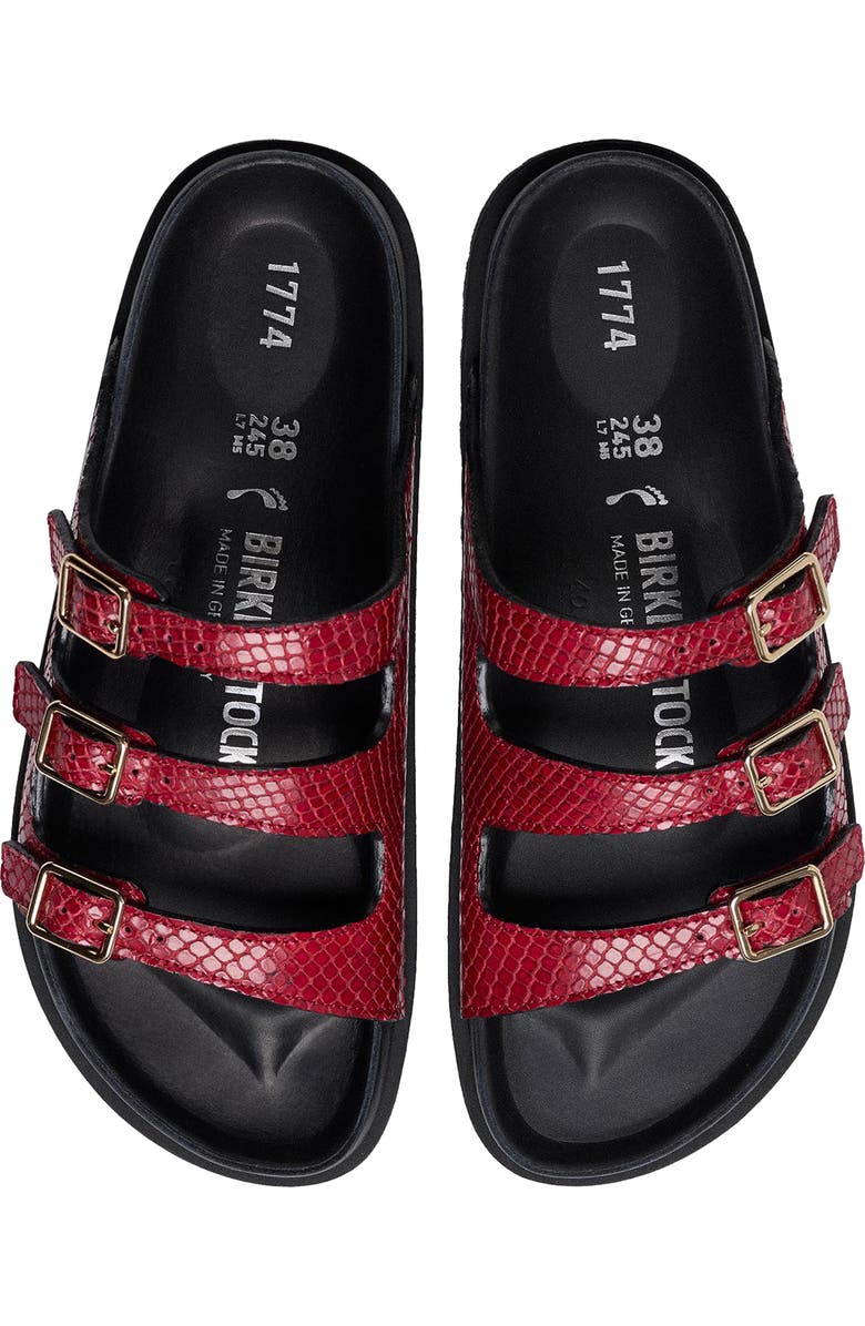 1774 BIRKENSTOCK Florida Snakeskin Embossed Leather Buckle Slide Sandal, Alternate, color,