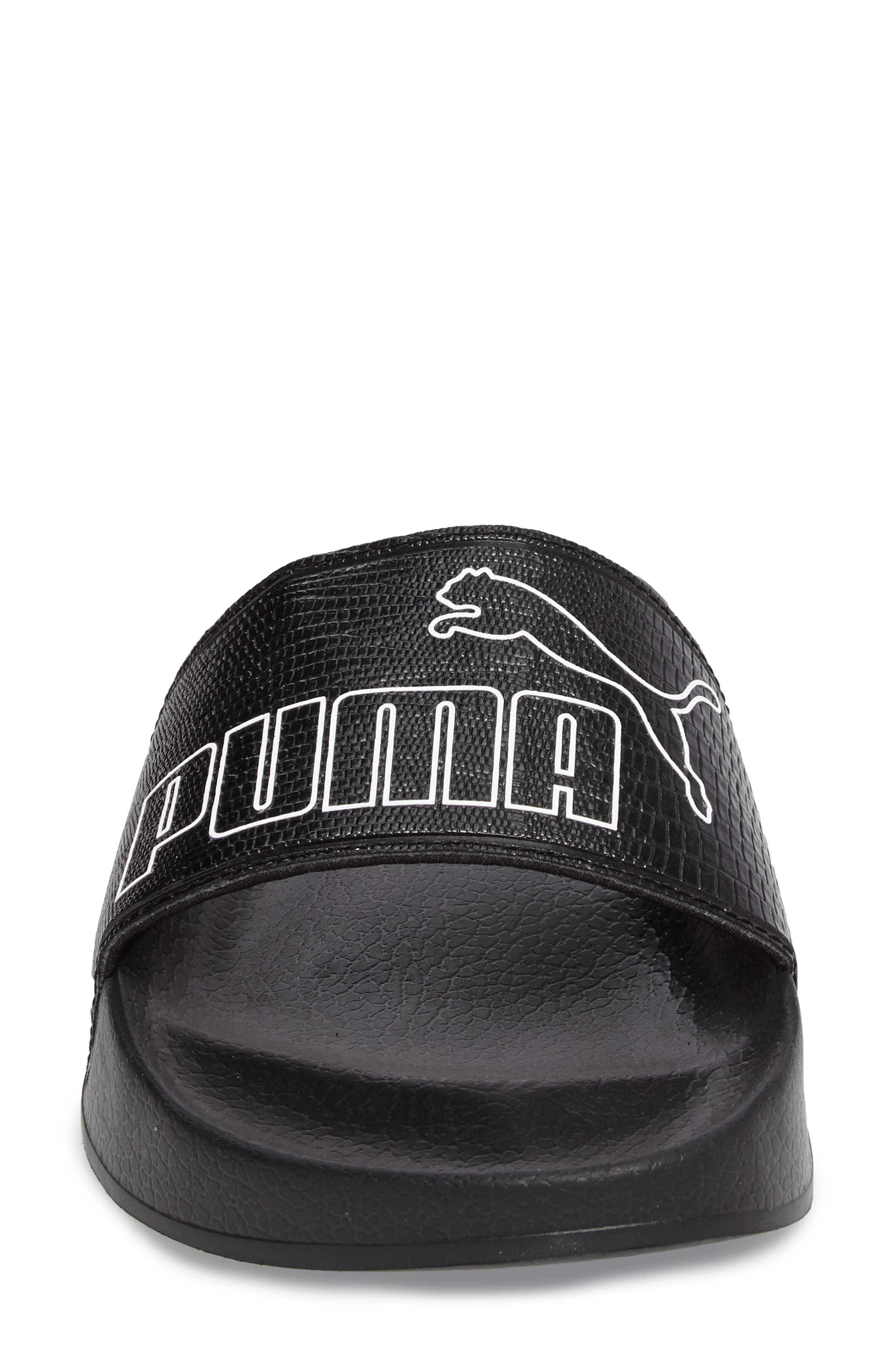 Leadcat Logo Slide Sandal, Alternate, color, BLACK/ WHITE