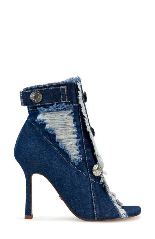 Azalea Wang Tandy Peep Toe Bootie In Denim