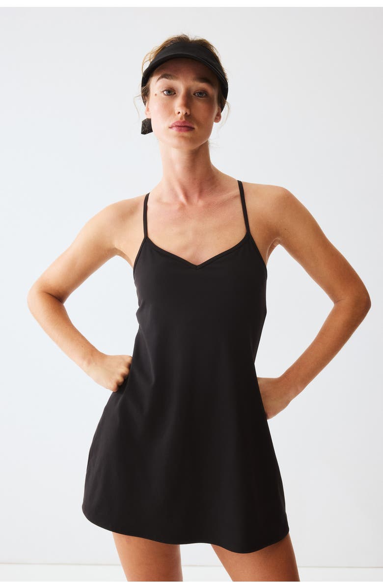 H&M Tennis Dress With Softmove, Alternate, color, Black