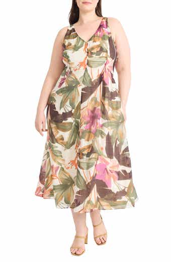 Maggy London Floral Print Sleeveless Maxi Dress