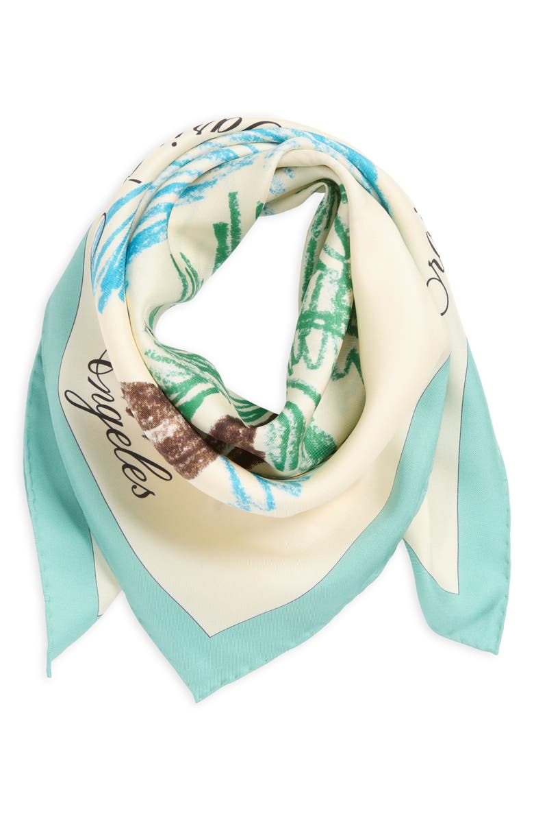 Jacquemus Le Bandana Palmier Square Silk Scarf, Alternate, color,