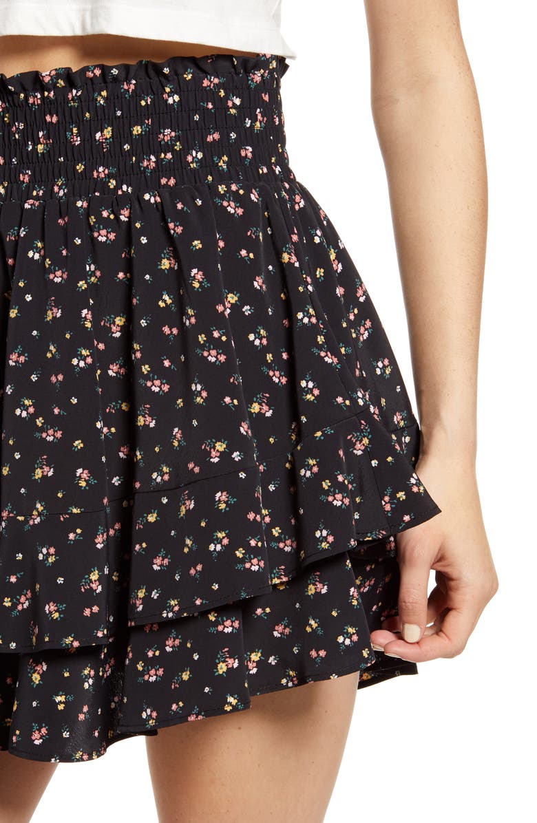 Socialite Print Tiered Miniskirt, Alternate, color, 