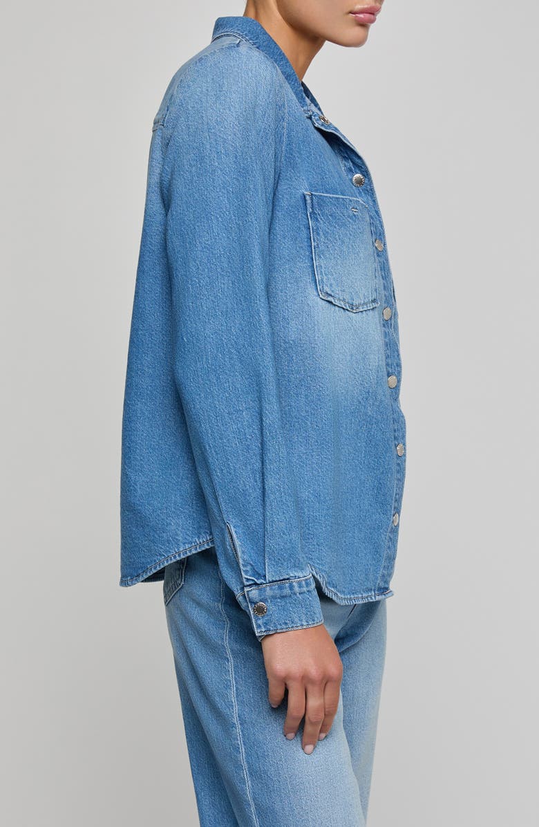 L'AGENCE Isla Cotton Denim Snap-Up Shirt, Alternate, color, Anaheim