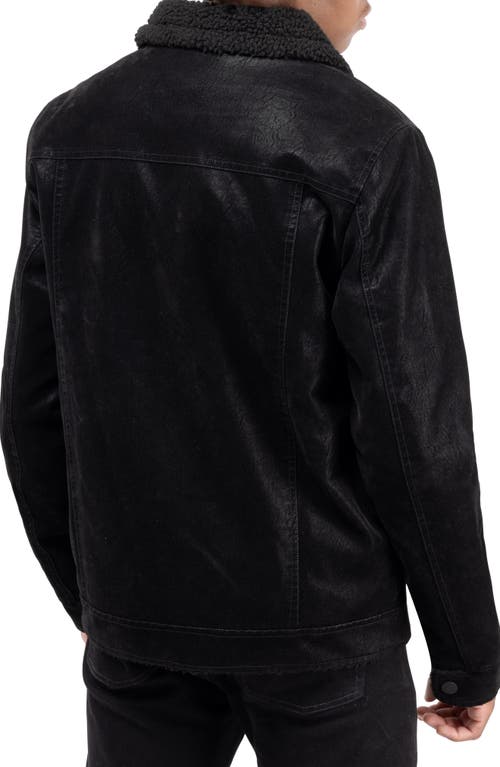 X-ray Xray Faux Shearling Lined Trucker Jacket In Black
