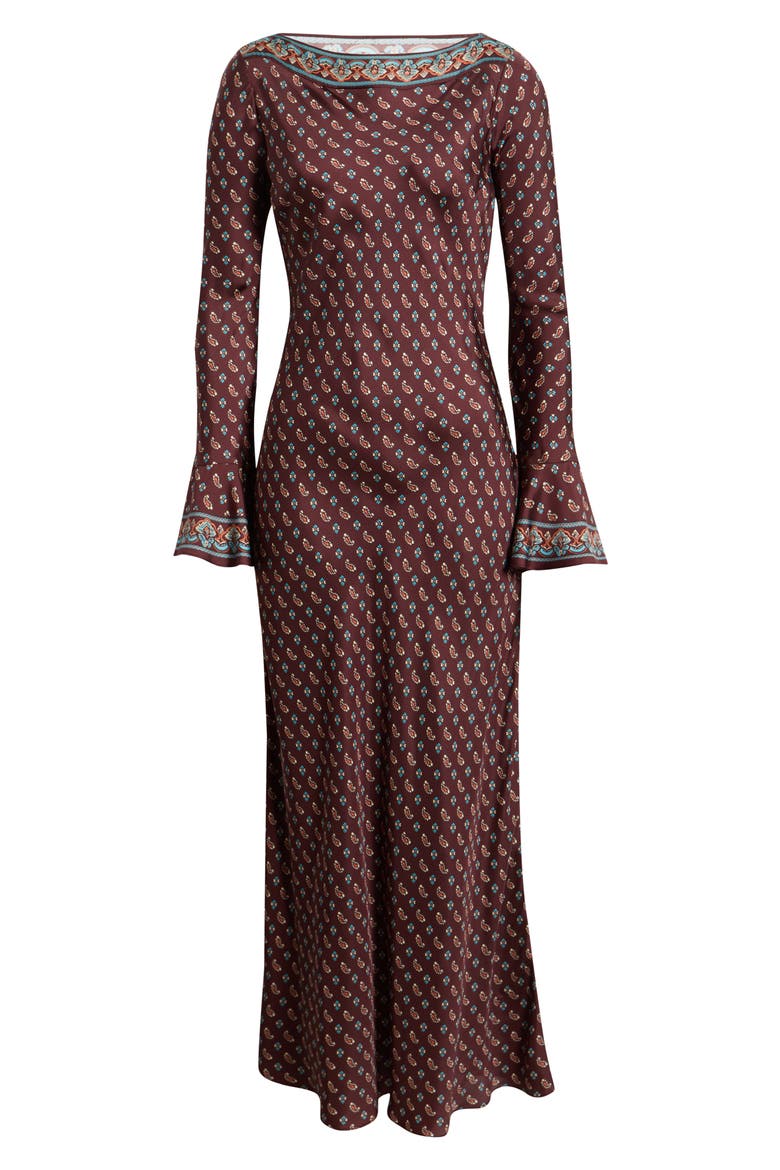 Davina Long Sleeve Silk Maxidress, Alternate, color, DEAUVILLE PAISLEY