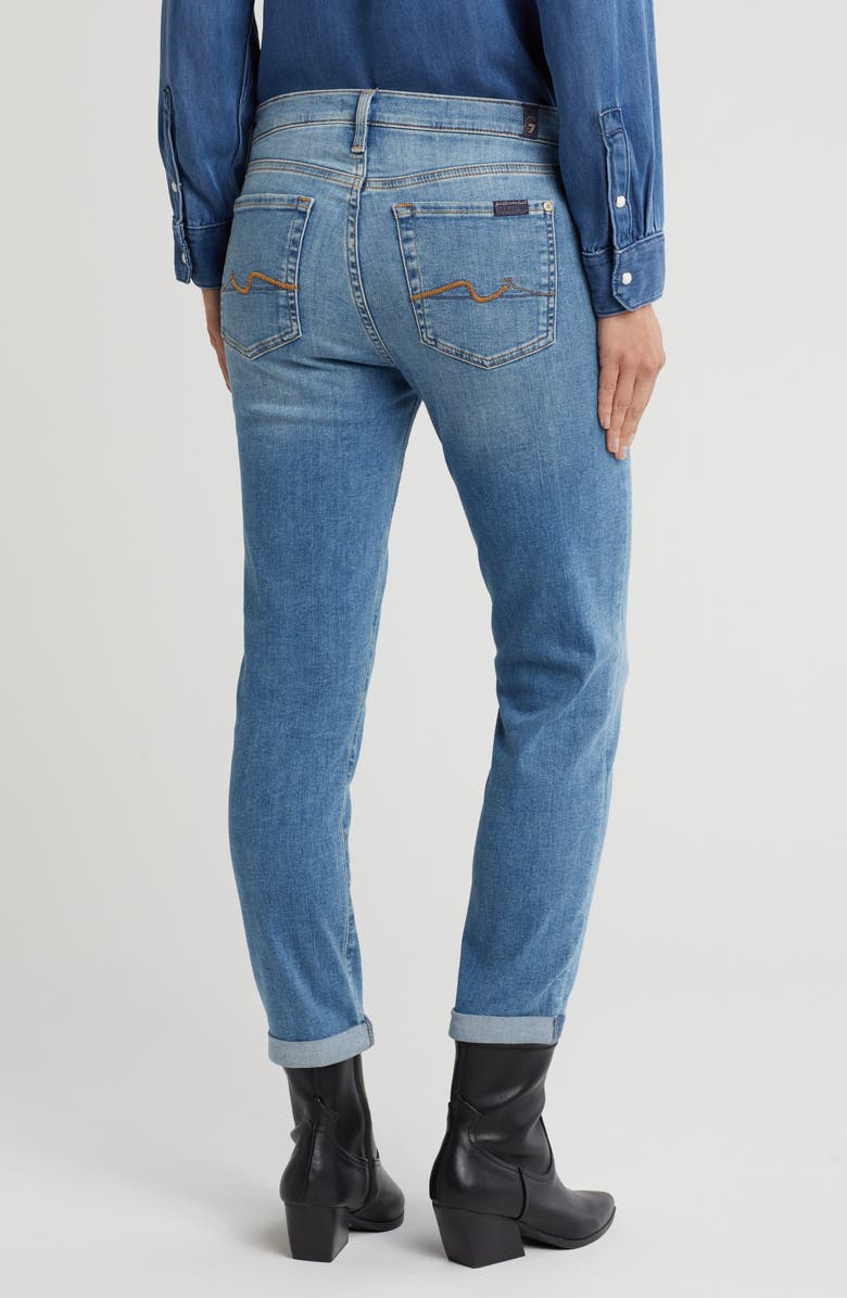 7 For All Mankind Josefina Squiggle Mid Rise Straight Leg Jeans, Alternate, color, Ibiza