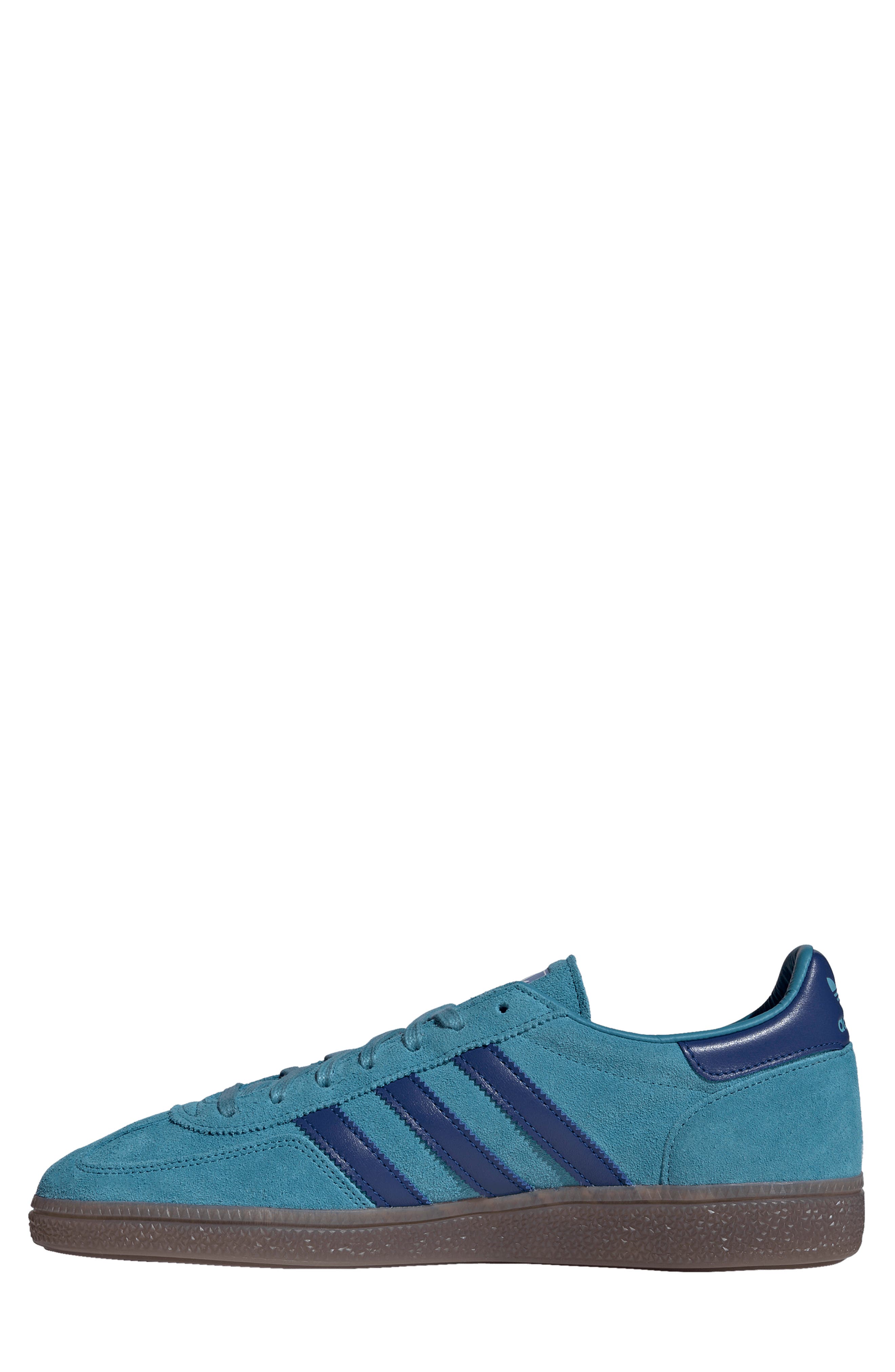adidas Gender Inclusive Handball Spezial MIG Sneaker, Alternate, color, Tactile Steel/ Royal Blue/ Gum