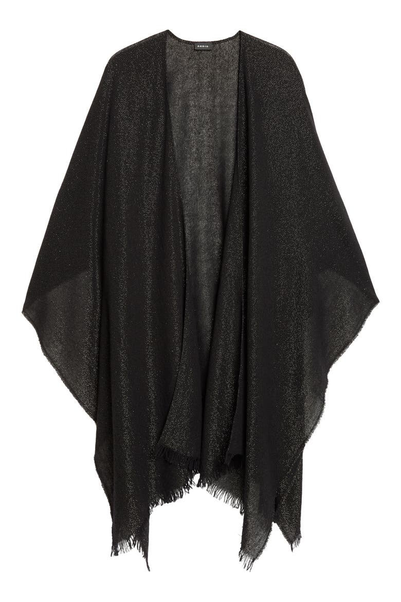 Metallic Wool & Cashmere Blend Cape, Main, color, BLACK-GOLD