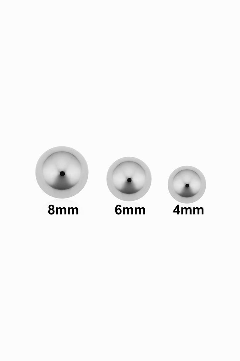 14K White Gold Have A Ball Stud Earrings, Alternate, color, White Gold
