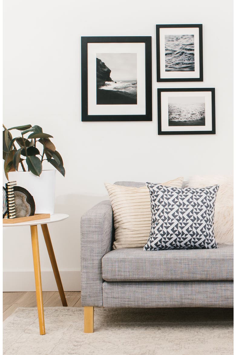 Waves Three-Piece Gallery Wall Art Print Set, Alternate, color, BLACK/ WHITE