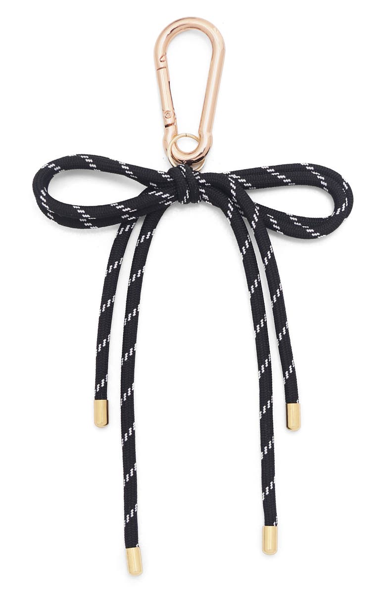 Petit Moments Paracord Bow Keychain, Main, color, Black/ Gold