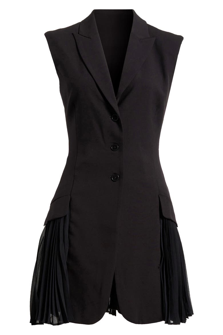 Pleat Vest Romper, Alternate, color, RICH BLACK