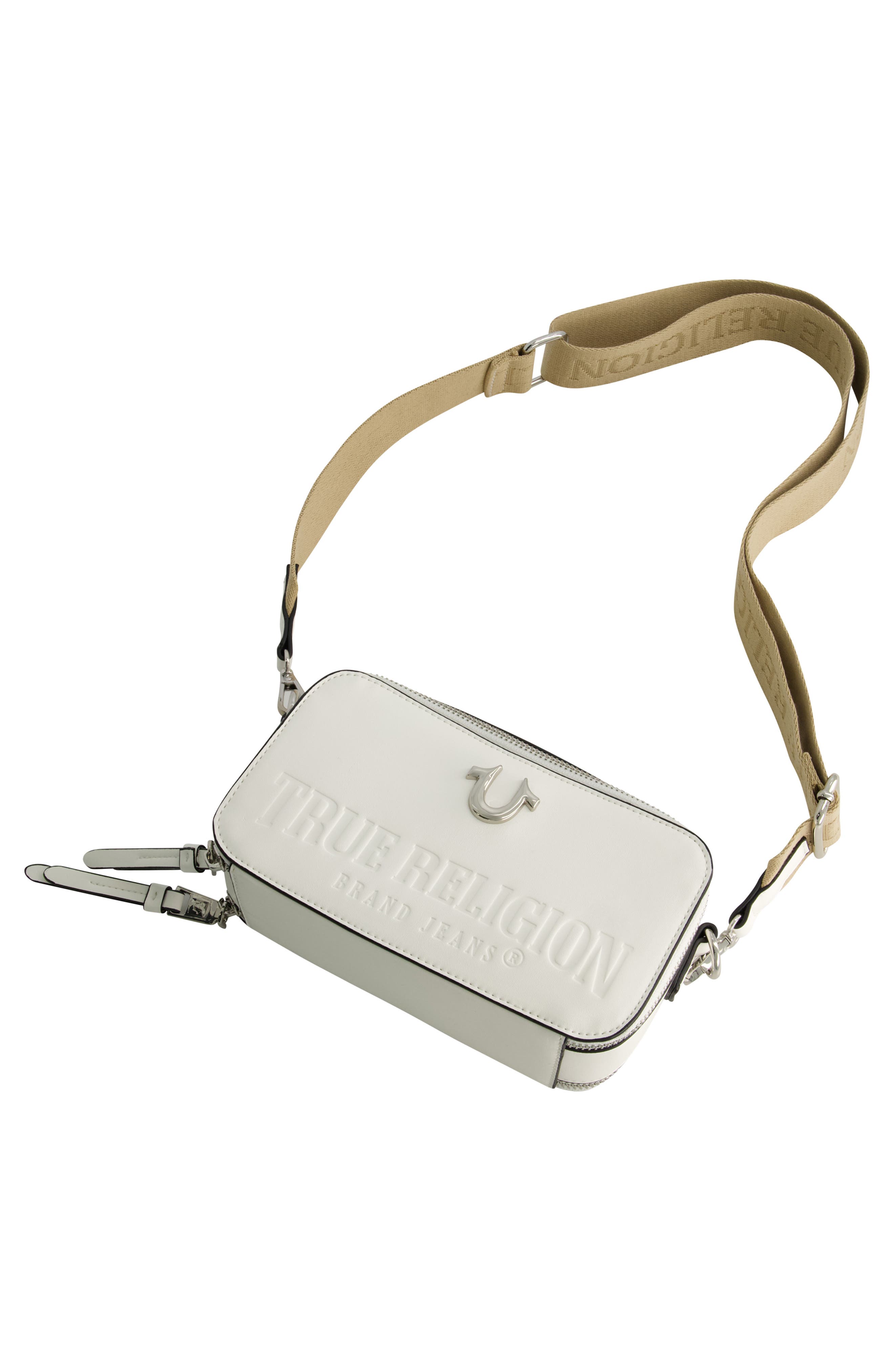 Double-Zip Horseshoe Camera Bag, Alternate, color, WHITE