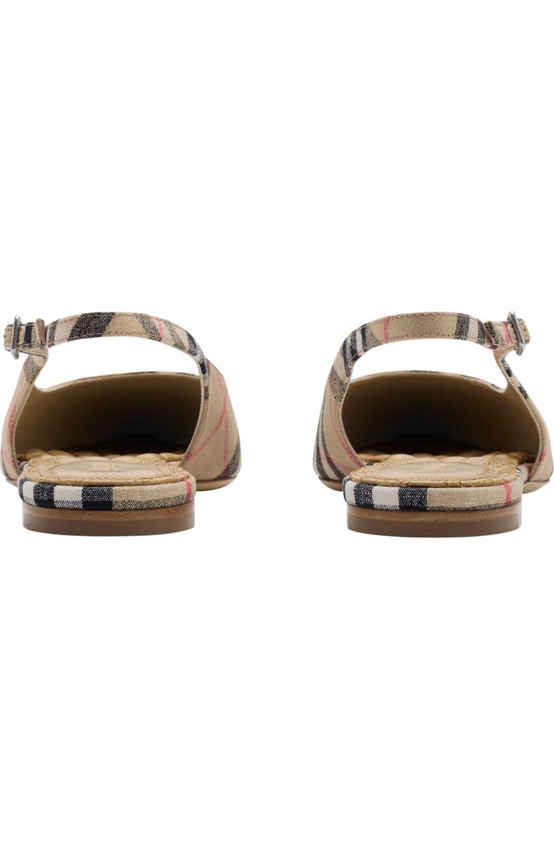 Burberry Check Dame Slingback Ballerinas, Alternate, color, Sand
