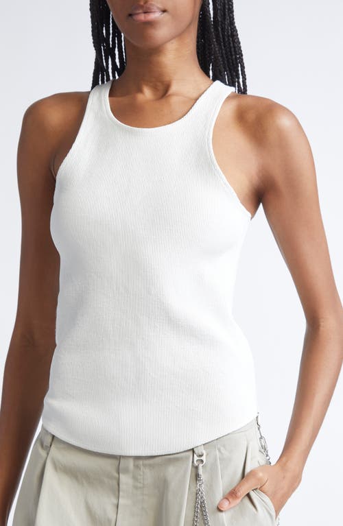 Alexander Wang Racerback Stretch Cotton Rib Tank In White
