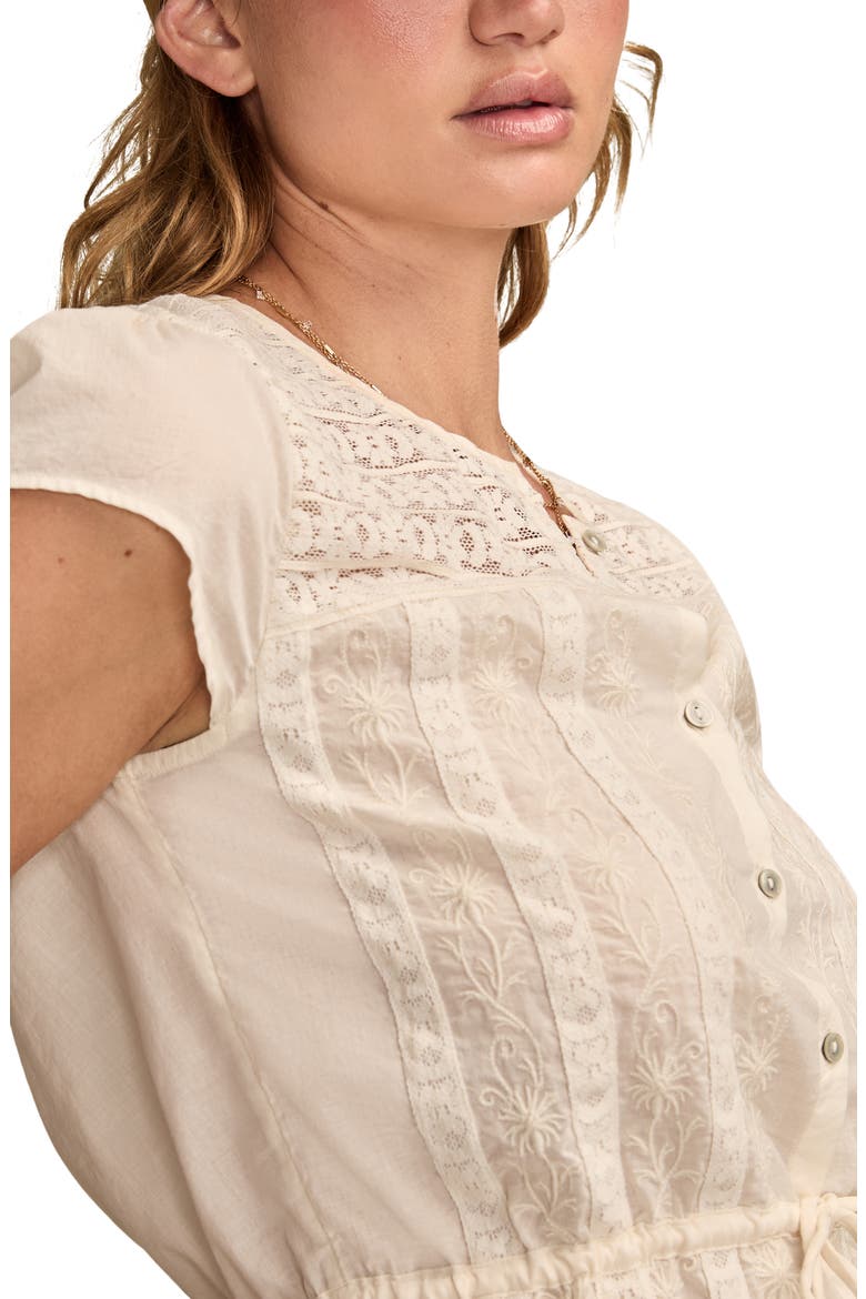 Lace Tie Waist Top, Alternate, color, WHISPER WHITE