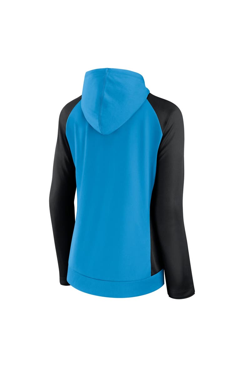 Women's Fanatics Branded Blue/Black Charlotte FC Iconic Raglan Full-Zip Hoodie, Alternate, color, Blue
