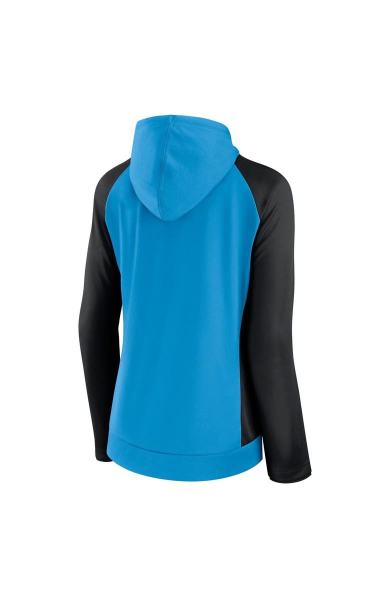 FANATICS Women's Fanatics Branded Blue/Black Charlotte FC Iconic Raglan Full-Zip Hoodie, Alternate, color, Blue