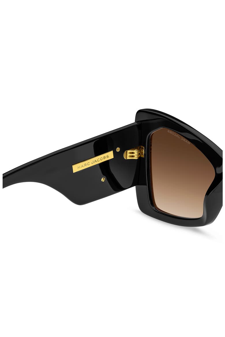 52mm Gradient Butterfly Sunglasses, Alternate, color, BLACK/ BROWN SF