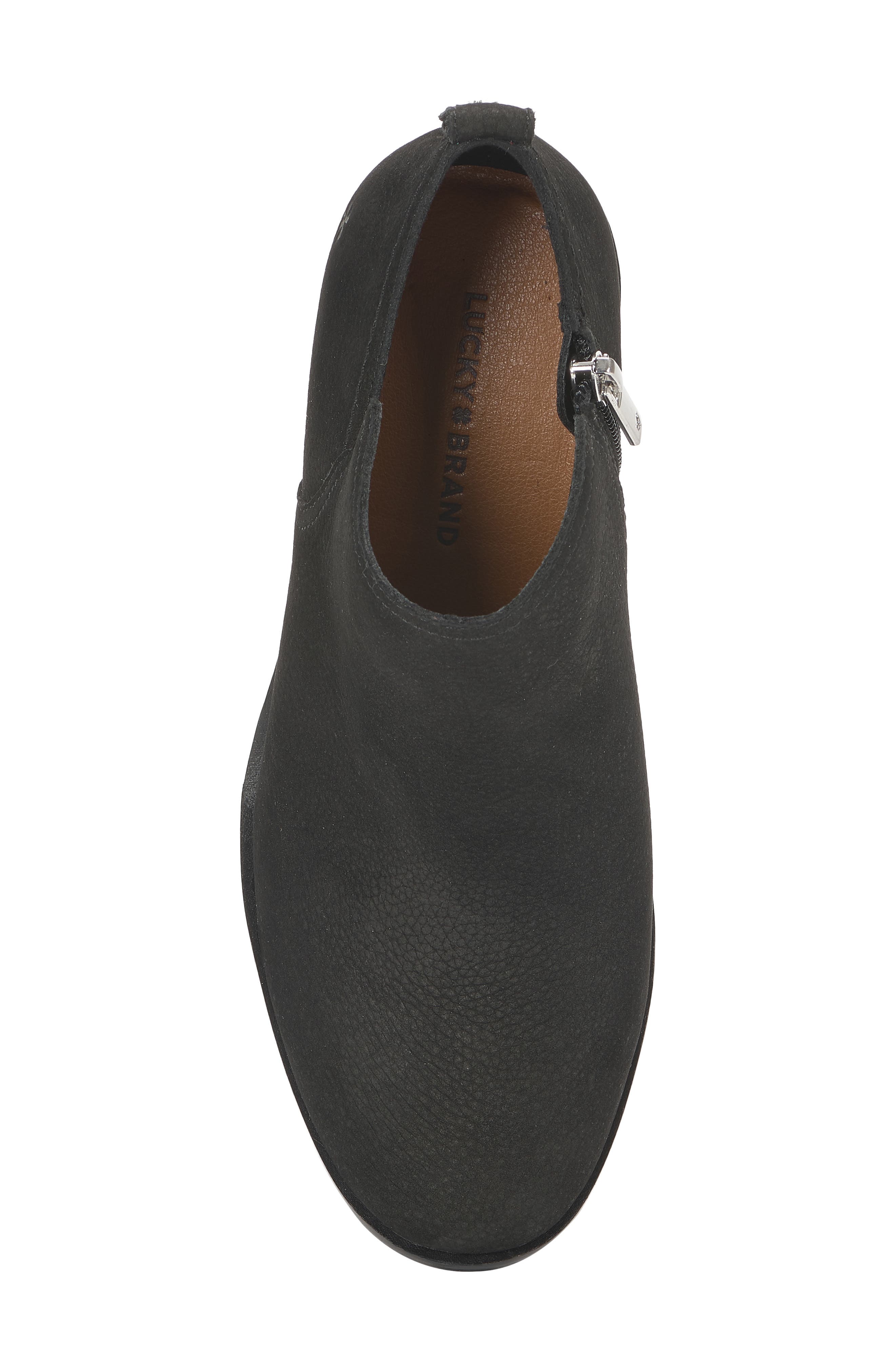 Zinlay Leather Wedge Bootie, Alternate, color, BLACK 01