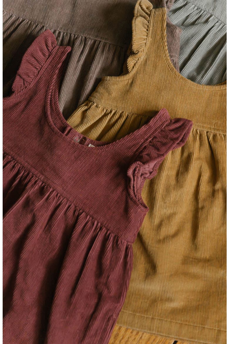 Organic Cotton Corduroy Pinafore Dress, Alternate, color, MULBERRY