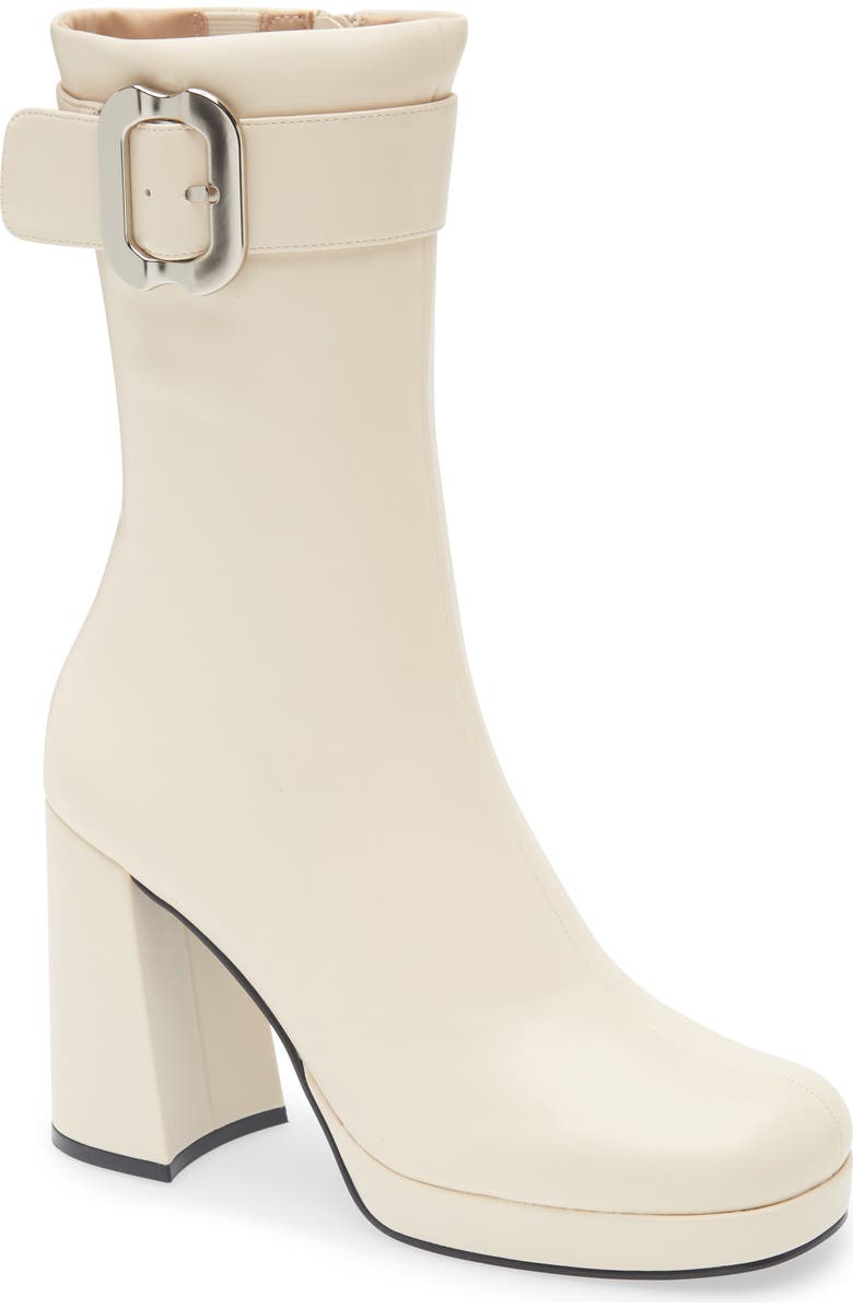 Jeffrey Campbell Bratty Block Heel Bootie, Main, color, Light Beige