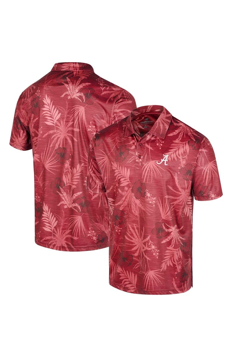 COLOSSEUM Men's Colosseum Crimson Alabama Crimson Tide Palms Team Polo, Alternate, color, Crimson
