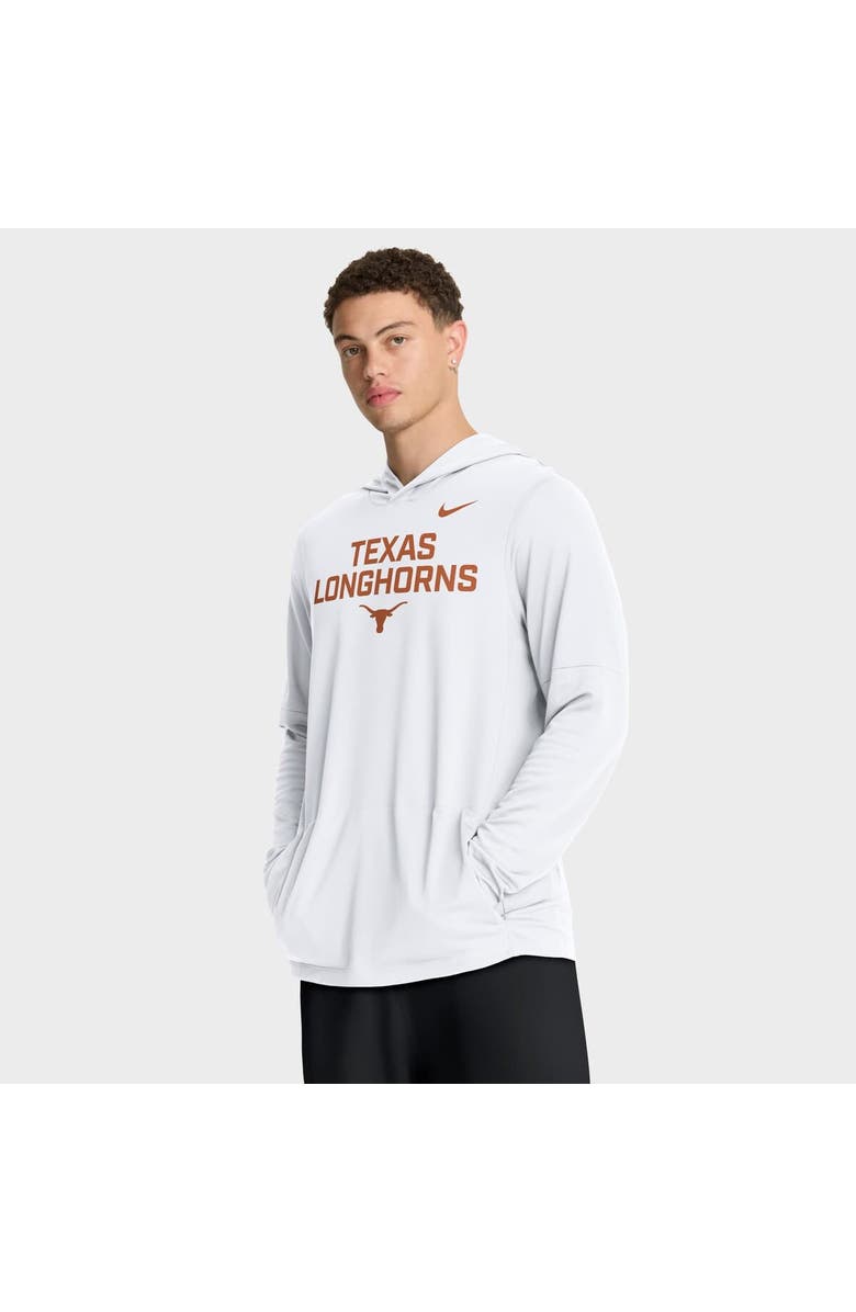 Nike Men's Nike White Texas Longhorns 2025 Sideline Performance Long Sleeve Hoodie T-Shirt, Alternate, color, White