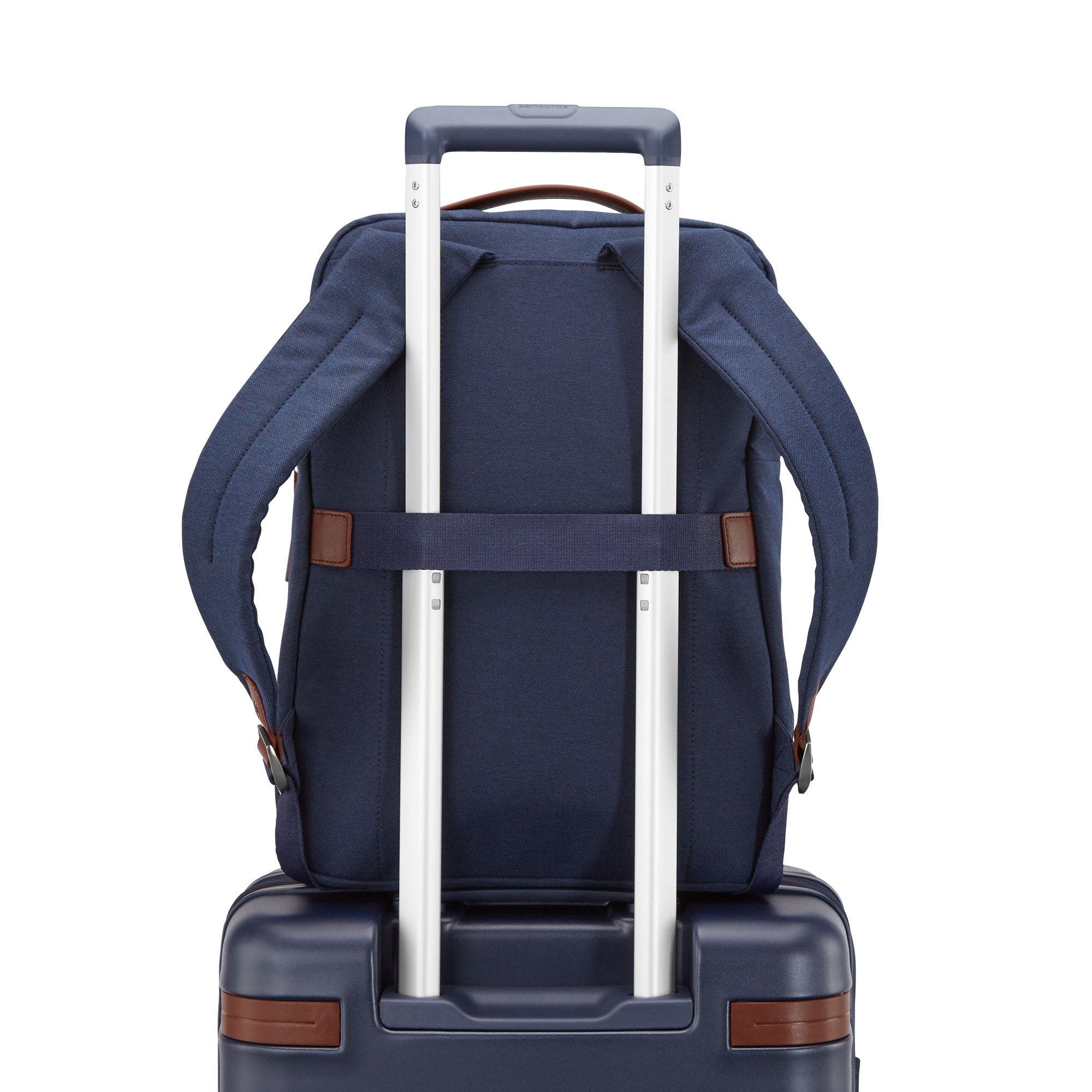 Samsonite Virtuosa 2 Piece Set Backpack & 21" Carry On Spinner Luggage, Alternate, color, Blue