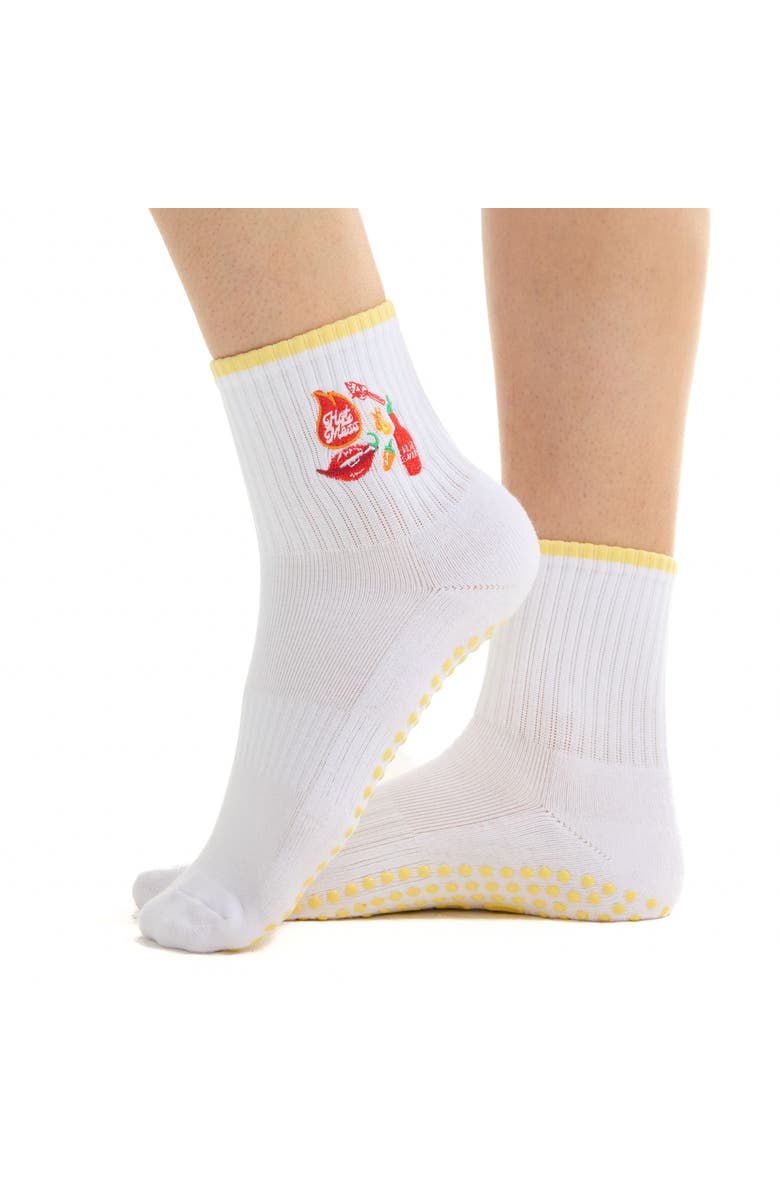 Souls. Flamin' Ankle Grip Socks, Main, color, White
