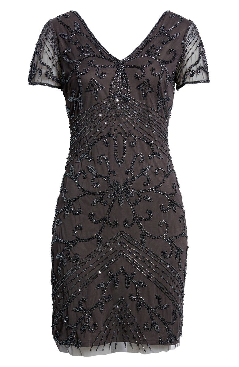 Pisarro Nights Beaded Double V-Neck Dress, Alternate, color,