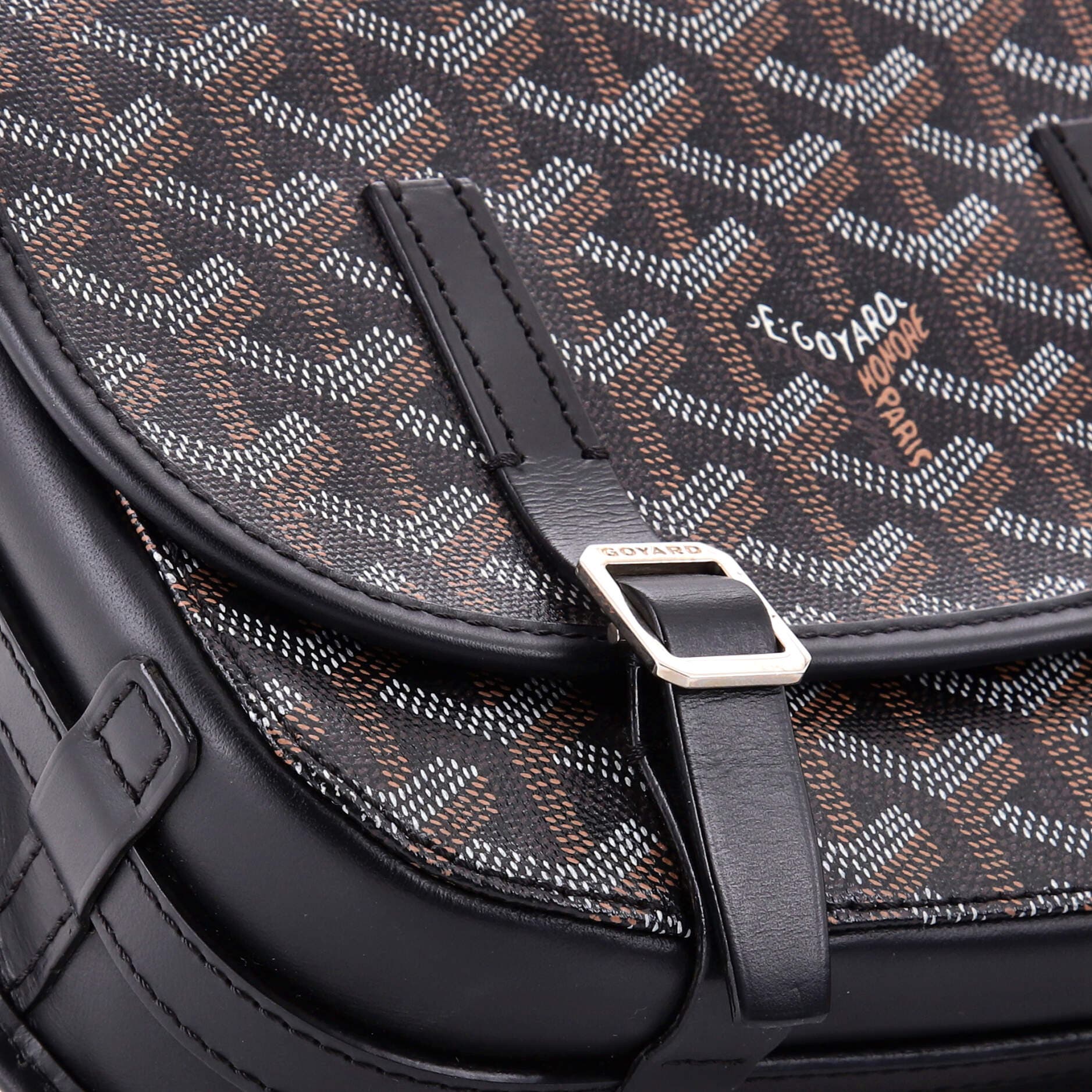Pre-Owned Goyard Belvedere Messenger Bag Coated Canvas PM, Alternate, color, Black