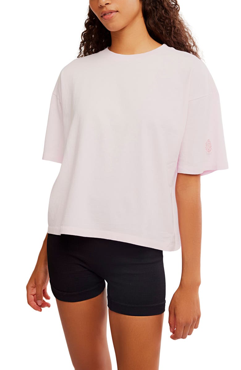 Free People FP Movement Tackle Cotton T-Shirt, Main, color, Powder Pink