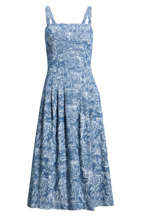 Calloway Print Sleeveless Midi Dress