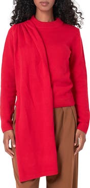 Endless Rose Scarf Detail Crewneck Sweater