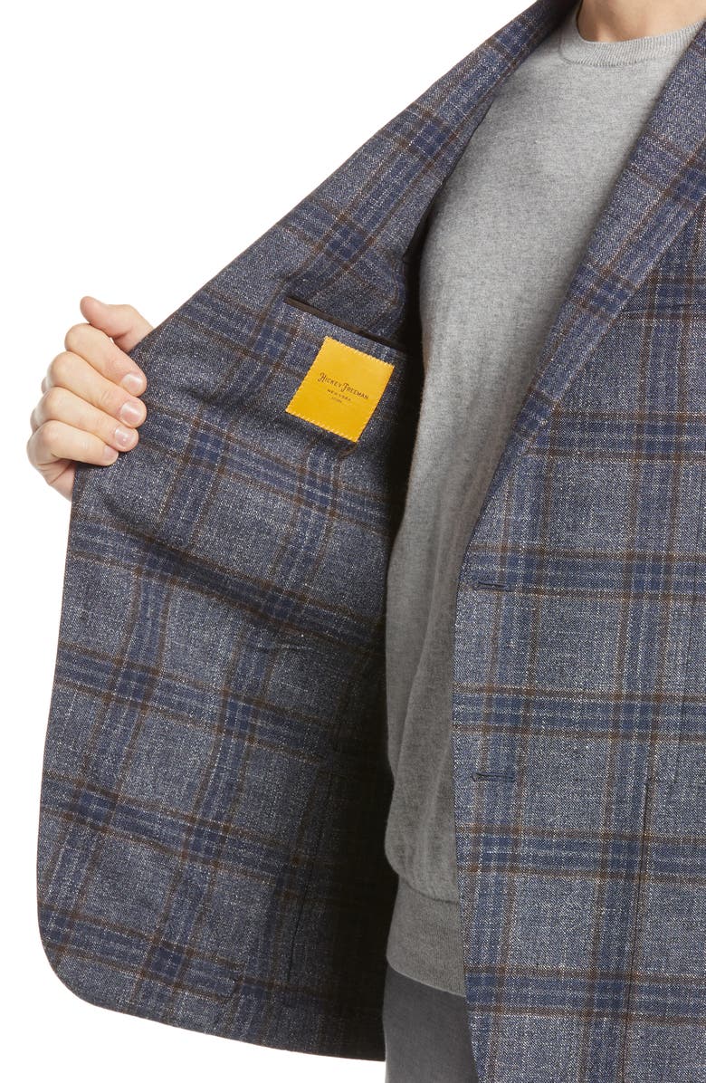 Hickey Freeman Classic Fit Plaid Wool Blend Sport Coat, Alternate, color,
