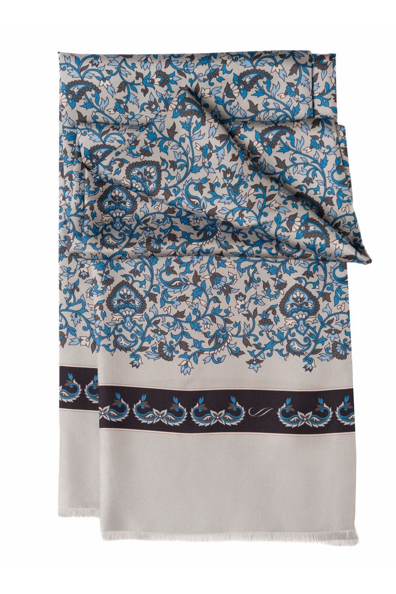 Elba - Silk Scarf for Men, Main, color, Grey