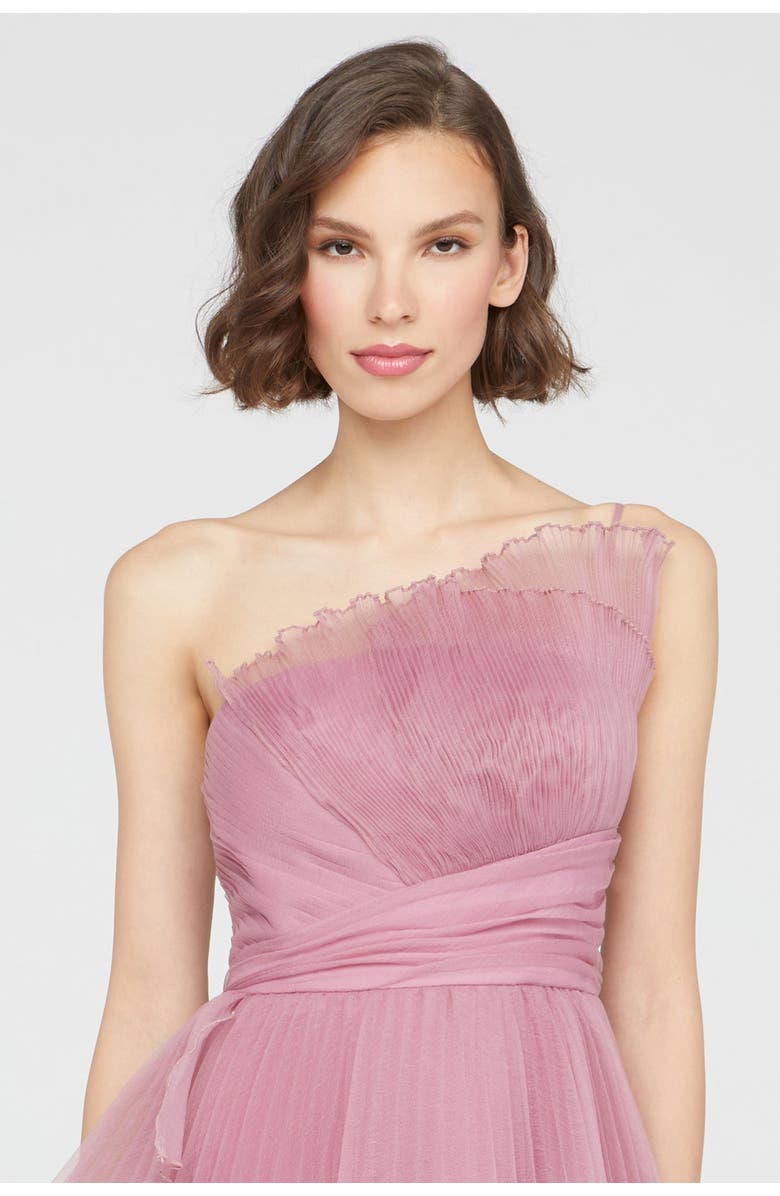 Theia Delphine Pleated Organza Gown, Alternate, color, Dusk