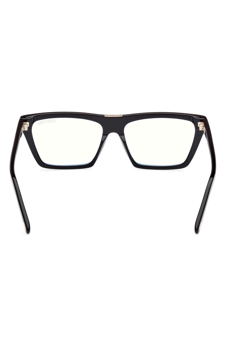 TOM FORD 57mm Square Blue Light Blocking Glasses, Alternate, color,