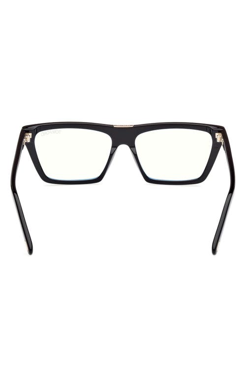 Tom Ford 57mm Square Blue Light Blocking Glasses In Black