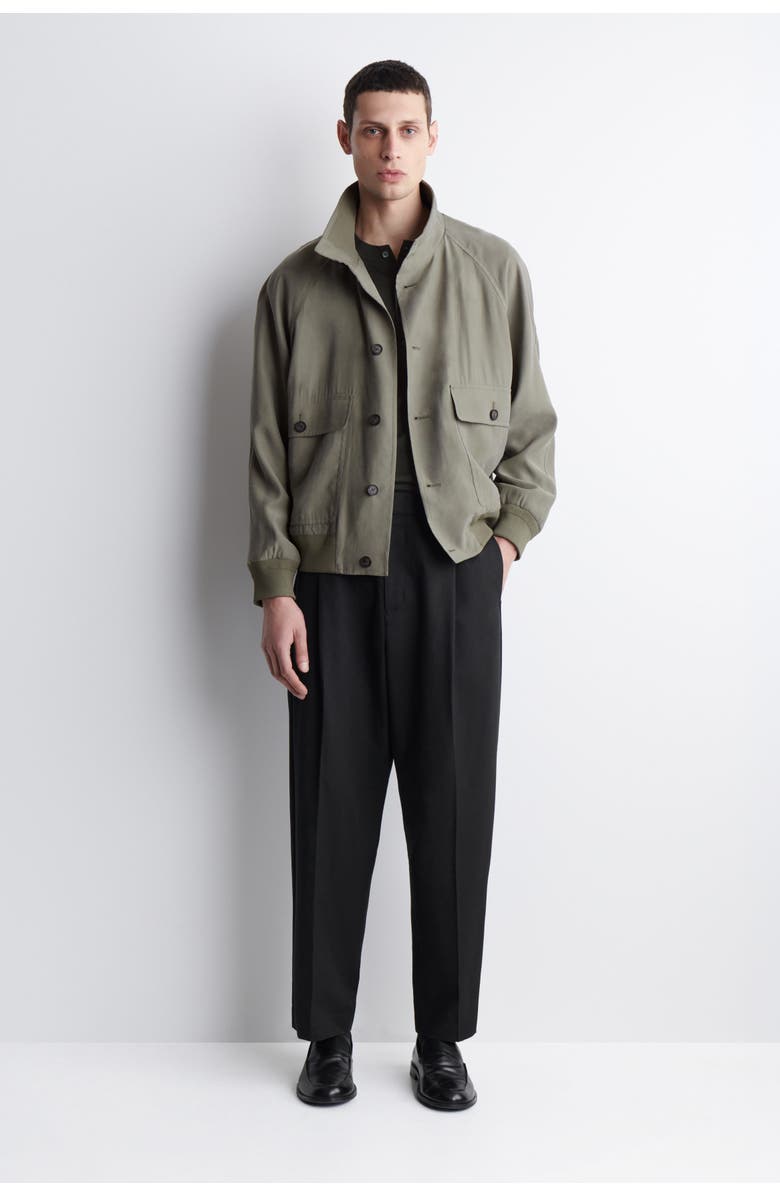 COS Pleated Relaxed-Fit Tapered Pants, Main, color, Charcoal