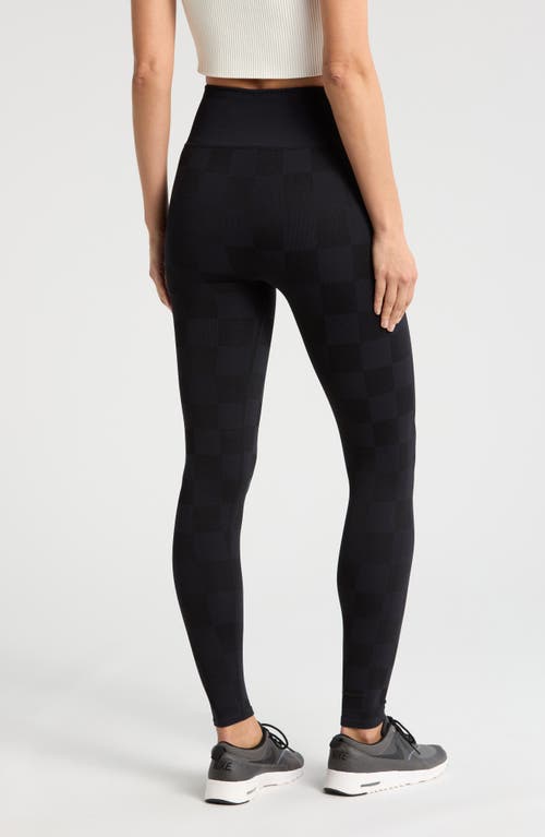 Good American Checker Clean Seam High Waist Leggings In Black001